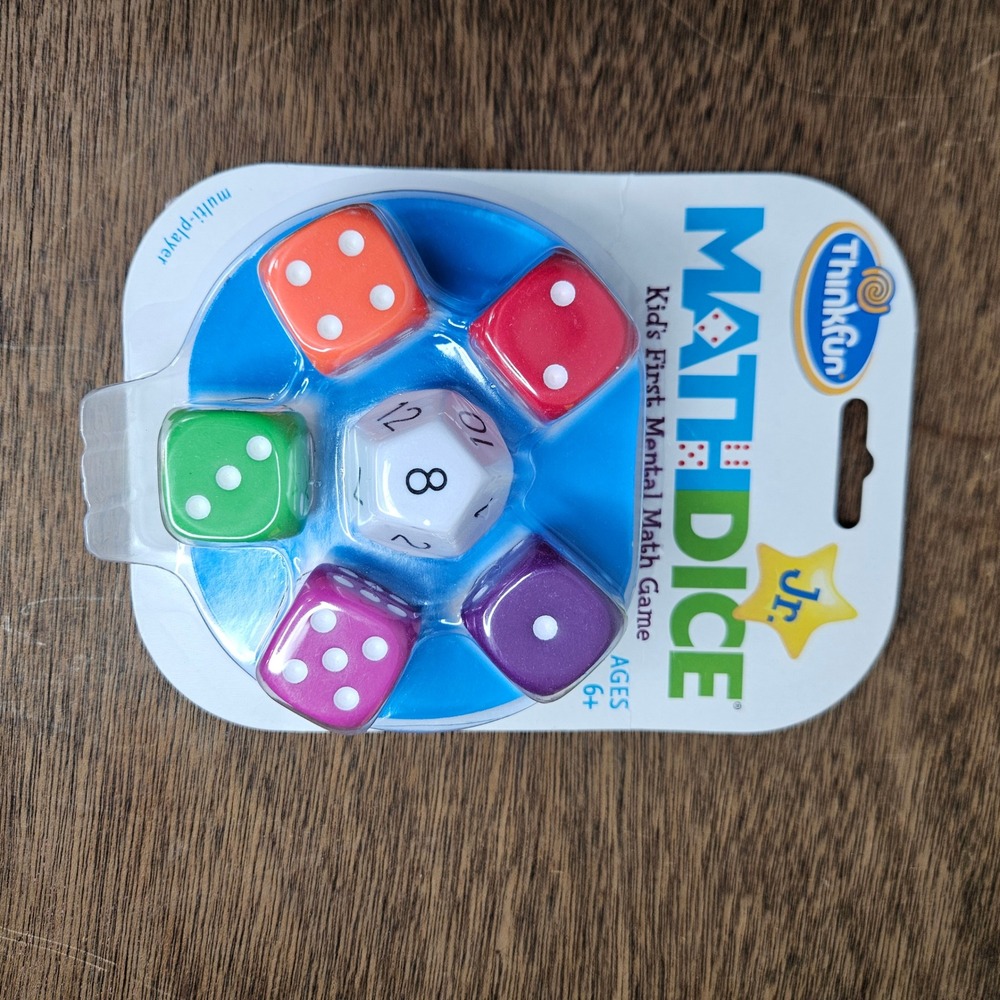 ThinkFun Math Dice Jr Kids First Mental Math Game Ages 6+ New 1515 Toy of‎ Year